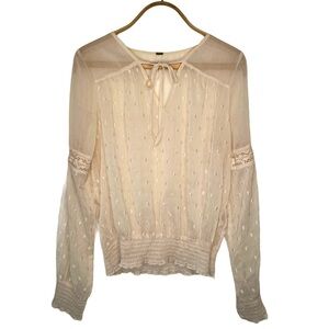 Free People Boho Front Tie Elastic Waist Top